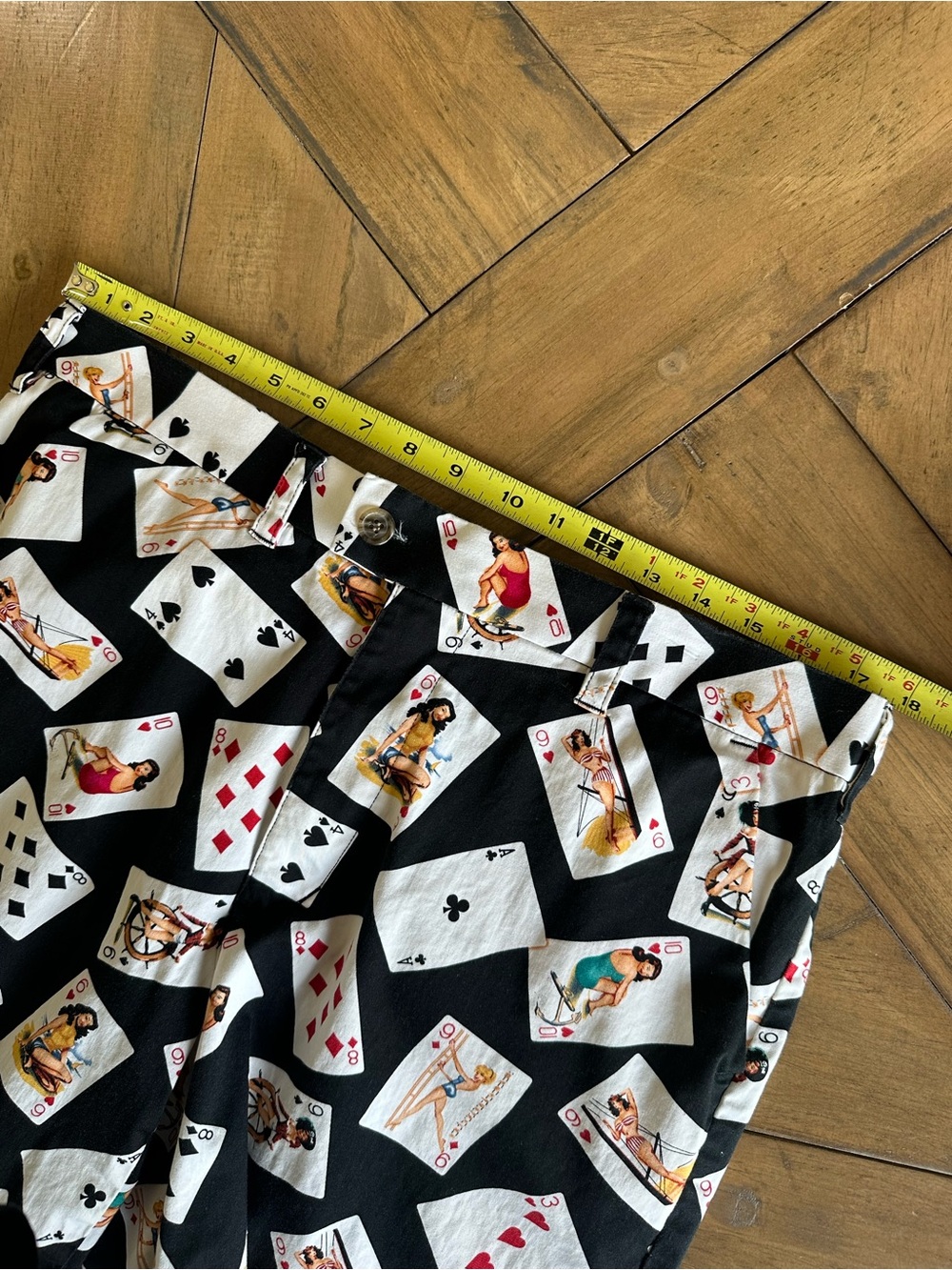 Loudmouth Shorts Mens 36 Golf Pin Up Cards Poker Chino Stretch Performance Black - Picture 6 of 8